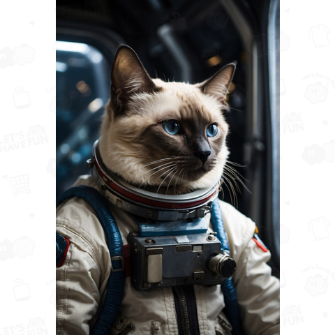 宇宙飛行士になったシャム猫ちゃん