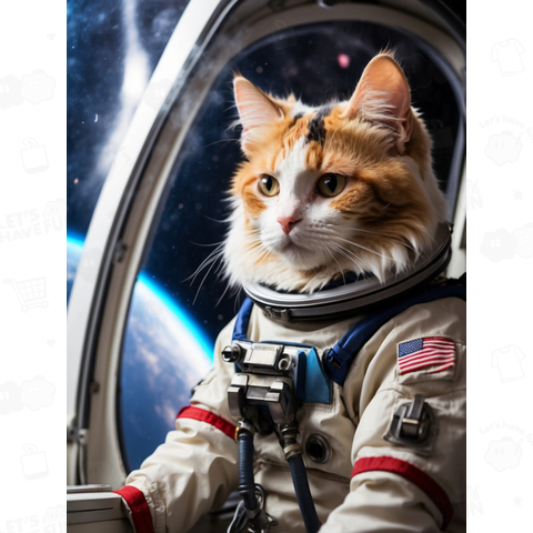 宇宙飛行士になった三毛猫ちゃん
