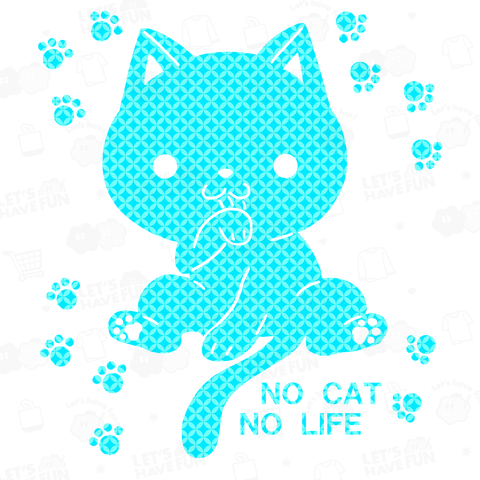 和柄の七宝・猫のシルエット風