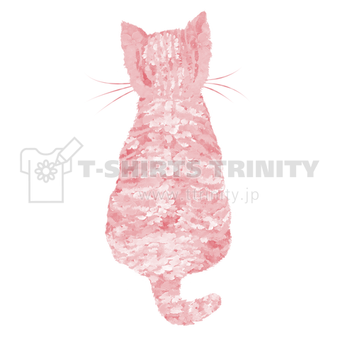 かわいいトラ子猫とバーベナTシャツ ピンク