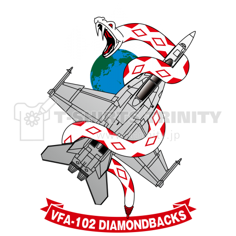 VFA-102“Diamondbacks” ホワイト（パーカー）|デザインTシャツ通販【T