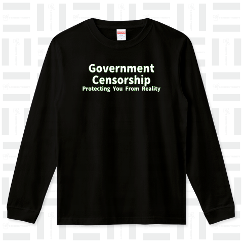 Government Censorship Protecting You From Reality リブ付きロングTシャツ(5.6オンス)