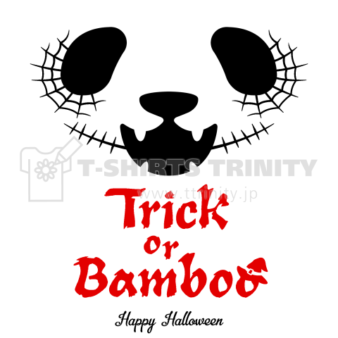 Trick Or Bamboo ハロウィンメイクパンダ デザインtシャツ通販 Tシャツトリニティ