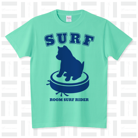 SURF(部屋サーファー)子犬バージョン スタンダードTシャツ(5.6オンス)