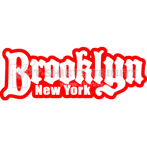 BROOKLYN NY(縁取りレッド)