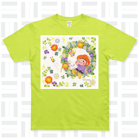 花色ガーデンリース ベーシックTシャツ(5.0オンス)