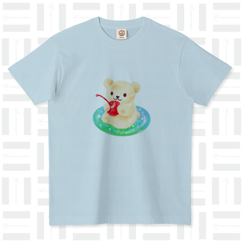 クリームソーダのアイスくまちゃん オーガニックコットンTシャツ(5.3オンス)
