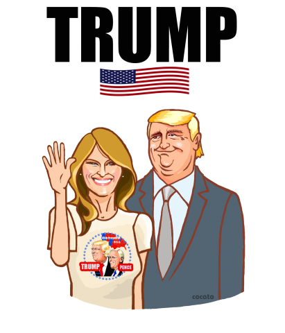 トランプ氏とメラニアさん 第45代アメリカ大統領 デザインtシャツ通販 Tシャツトリニティ