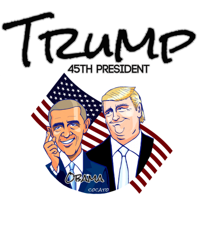 ドナルド トランプ 第45代アメリカ大統領 とオバマ氏 デザインtシャツ通販 Tシャツトリニティ