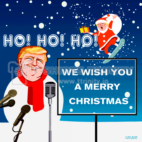 クリスマスも忙しい、雪だるまのトランプさんとサンタのトランプさん。