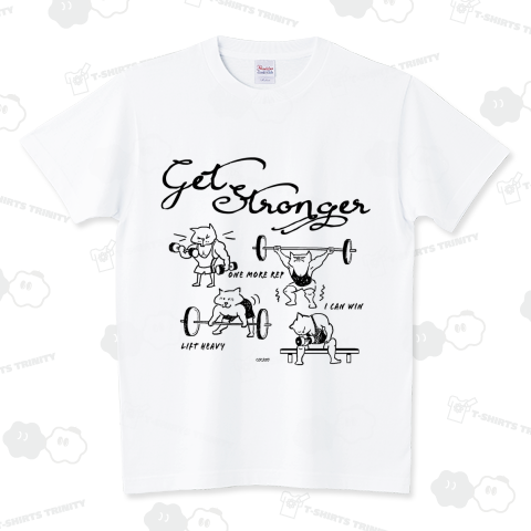 筋トレ猫ーGet Stronger スタンダードTシャツ(5.6オンス)