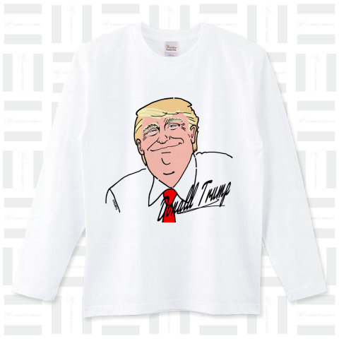 ドナルド・トランプ・漫画ーアメリカ大統領（ロングTシャツ）|デザイン