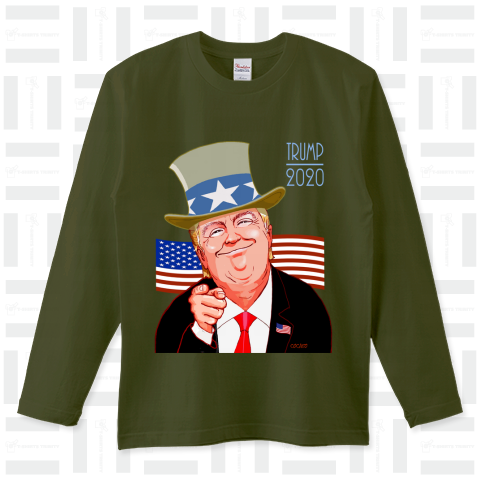 ドナルド・トランプ・2020年アメリカ大統領選 ロングTシャツ(5.6オンス)