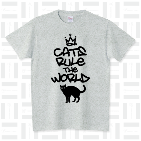 猫は世界を支配する スタンダードTシャツ(5.6オンス)