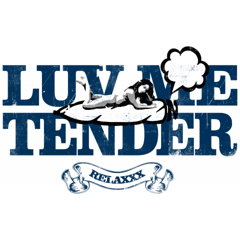 "luv me tender/navy" Tシャツ