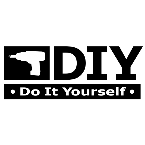 Diy ディー アイ ワイ 電動ドライバー イラスト Do It Yourself ドゥ イット ユアセルフ Black デザインtシャツ通販 Tシャツトリニティ