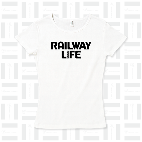 鉄道ライフ・RAILWAY LIFE ・アイテム・グッズ・Tシャツ・シンプル・かわいい・かっこいい・鉄道・電車・列車・線路・デザイン文字 鉄道好き・黒