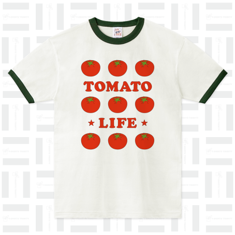 トマト・TOMATO・ライフ・トマトが好き・リコピン・トマト・模様アイテム・グッズ・イラスト・Tシャツ・果実・食用・食べ物・赤・健康・栄養