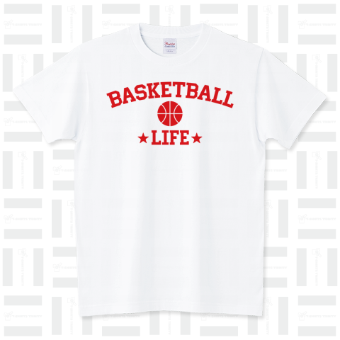 バスケットボール・ライフ・赤・BASKETBALL・デザイン・グッズ・Tシャツ・イラスト・サークル・かっこいい・かわいい・男子・女子・有力・確実・有望・部活・チームT・バスケ部・応援