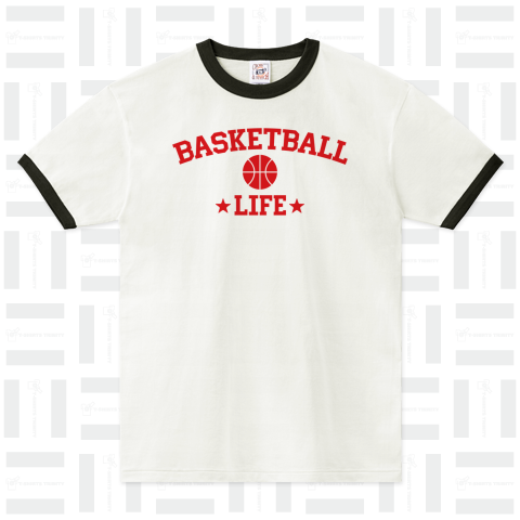 バスケットボール・ライフ・赤・BASKETBALL・デザイン・グッズ・Tシャツ・イラスト・サークル・かっこいい・かわいい・男子・女子・有力・確実・有望・部活・チームT・バスケ部・応援
