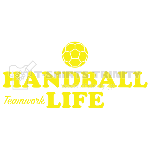 ハンドボール 黄 Handball ロゴデザイン Tシャツ 送球 男子