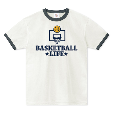 バスケットボール ゴール Basketball デザイン グッズ Tシャツ イラスト サークル かっこいい かわいい バスケ男子 バスケ 女子 有力 確実 有望 部活 チームt バスケ部 応援 デザインtシャツ通販 Tシャツトリニティ