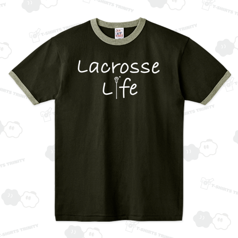 ラクロス・Lacrosse・筆記体白文字・スポーツ・デザイン・Tシャツ・かっこいい・かわいい・女子・男子・1チーム10人・クレードル・アタック・ディフェンス・ミッドフィールダー・ゴーリー