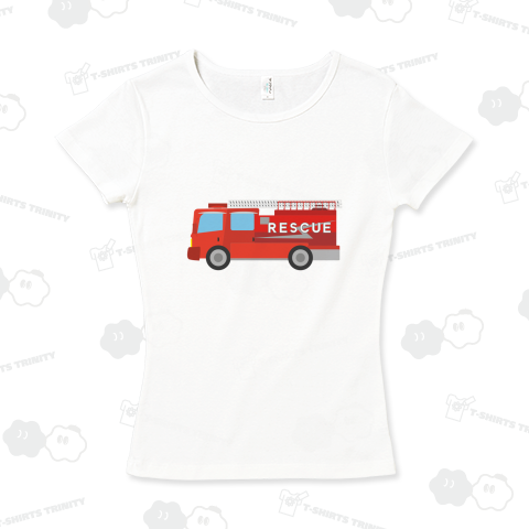 可愛い消防レスキュー車のTシャツ