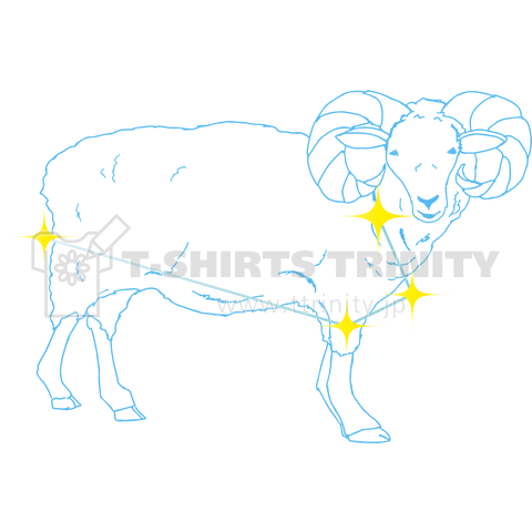 牡羊座の線画Tシャツ