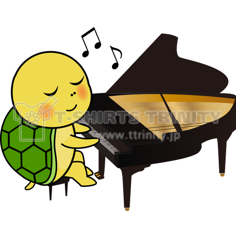 可愛いピアノ亀