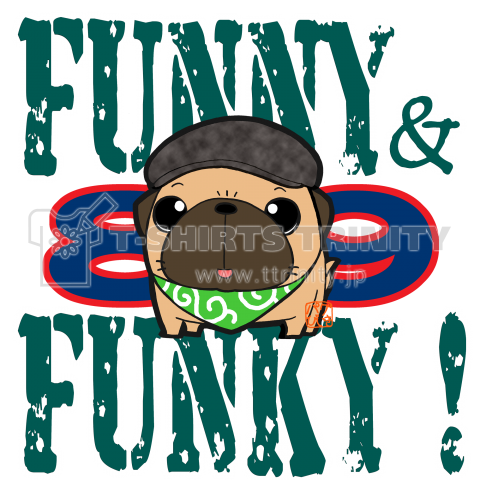 FUNNY&FUNKY!ハンチング帽のパグ(フォーン)