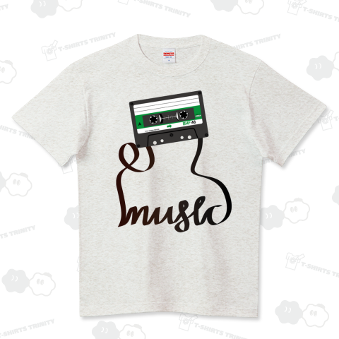 音楽ーカセットテープ ハイクオリティーTシャツ(5.6オンス)