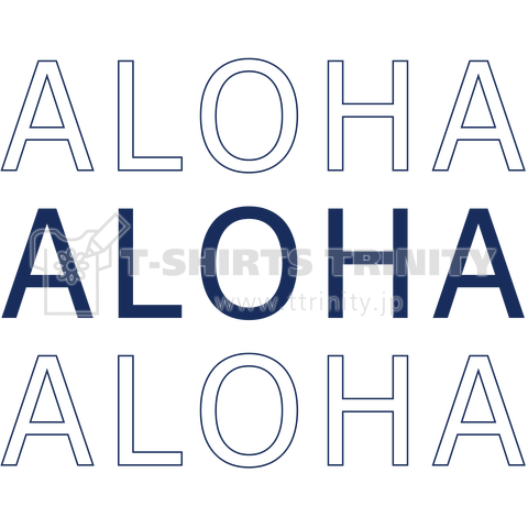 バックプリント(ネイビー)ALOHA ALOHA ALOHA 105