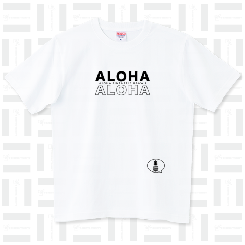 ALOHA ALOHA 吹き出しパイナップル 黒ロゴ 163