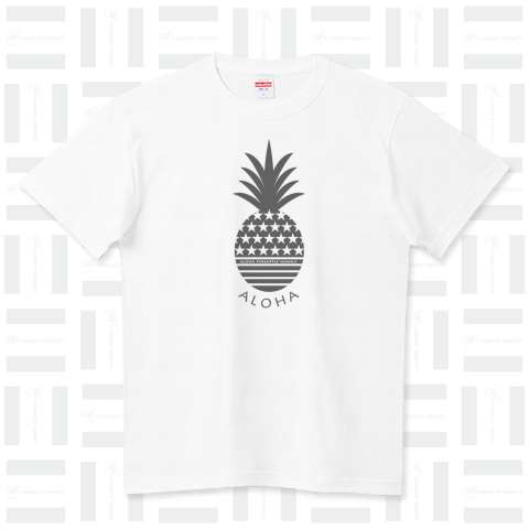 ALOHA ボーダーパイナップル 080 ハイクオリティーTシャツ(5.6オンス)