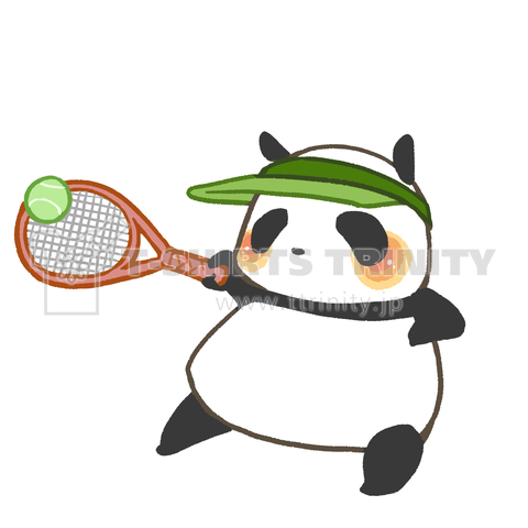 テニスを楽しむパンダ