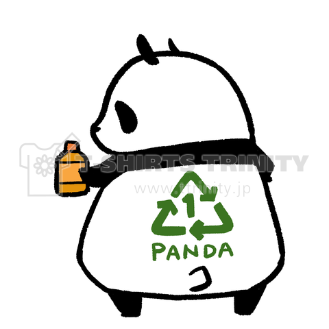リサイクルについて考えるパンダ