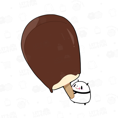 アイスクリームをゲットしてご満悦のパンダ【背面プリント】