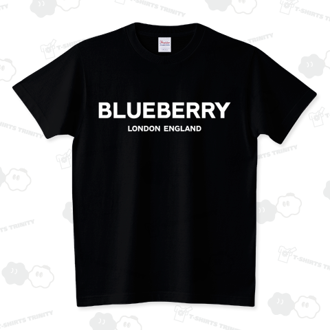 BLUEBERRY LONDON ENGLAND-ブルーベリー ロンドン イングランド- 白ロゴ スタンダードTシャツ(5.6オンス)