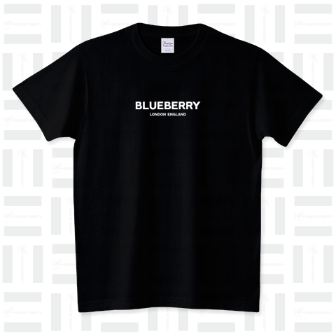 BLUEBERRY LONDON ENGLAND-ブルーベリー ロンドン イングランド- 胸面配置 白ロゴ スタンダードTシャツ(5.6オンス)
