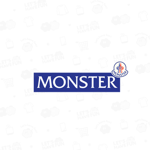 MONSTER-モンスター-ワッペン付き青ボックスロゴ