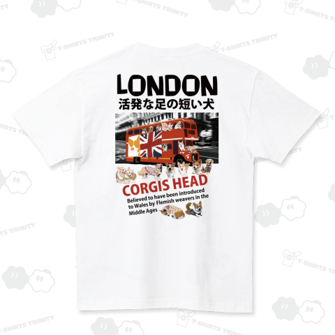 コーギーズヘッド 新横ペンペン隊 ロンドンバス  バックプリント 淡いTシャツ用