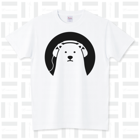 Polar Bear + Headphone 白くま + ヘッドホン 26 スタンダードTシャツ(5.6オンス)