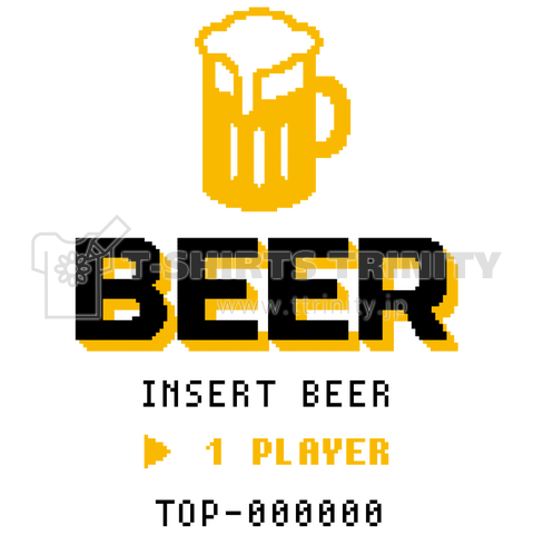 Pixel Beer Game レトロゲーム風 ビール デザインtシャツ通販 Tシャツトリニティ