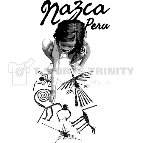 Nazca Peru ナスカの地上絵を描く少女 デザインtシャツ通販 Tシャツトリニティ