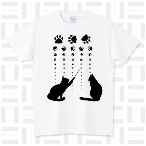 猫の視力検査2黒 スタンダードTシャツ(5.6オンス)