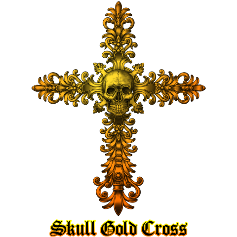 Skull Gold Cross