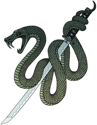 日本刀と蛇 デザインtシャツ通販 Tシャツトリニティ