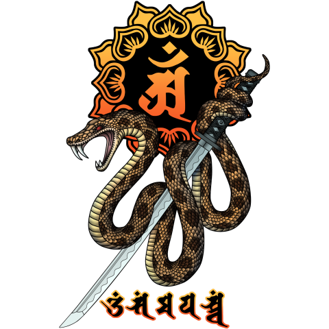 日本刀と蛇・普賢菩薩梵字