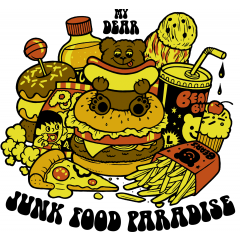 Junk Food Paradise デザインtシャツ通販 Tシャツトリニティ